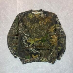 90's Green and brown‎ camo crewneck sweatshirt #camo